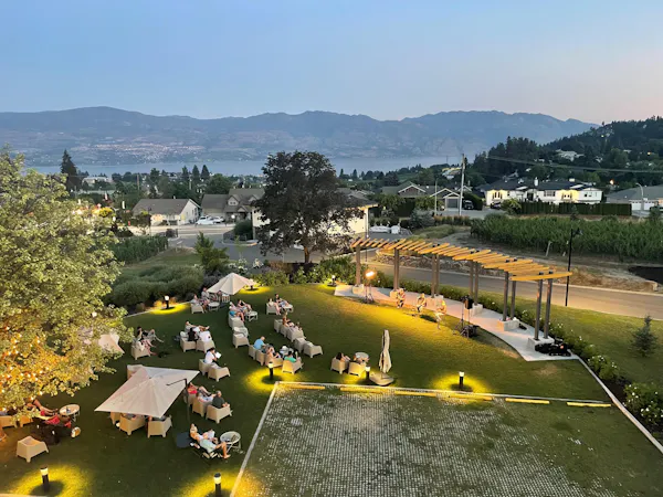 landscape, garden, lawn, night, landscape lighting, resort