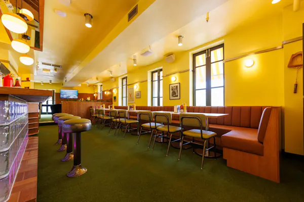 furniture, lighting, table, chair, ceiling, restaurant