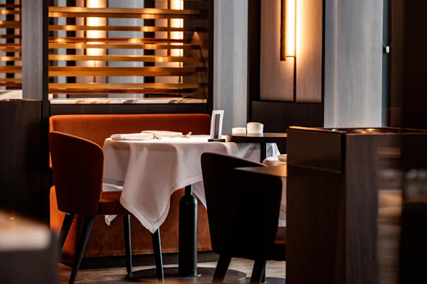 furniture, table, restaurant, chair, desk, varnish