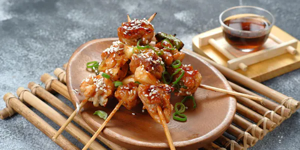 food, tableware, meat, ingredient, brochette, cooking