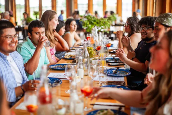 tableware, drinkware, furniture, table, restaurant, dishware