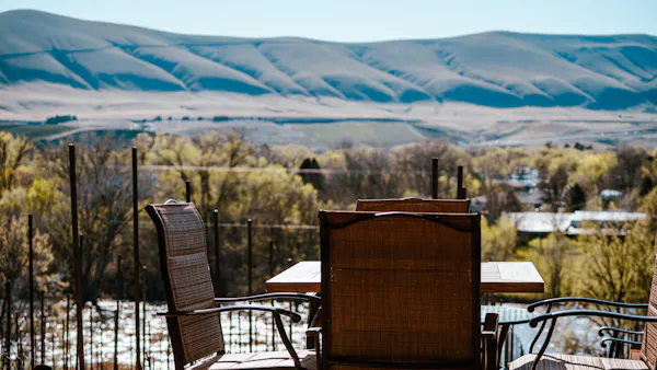 furniture, chair, table, hill, outdoor furniture, outdoor table