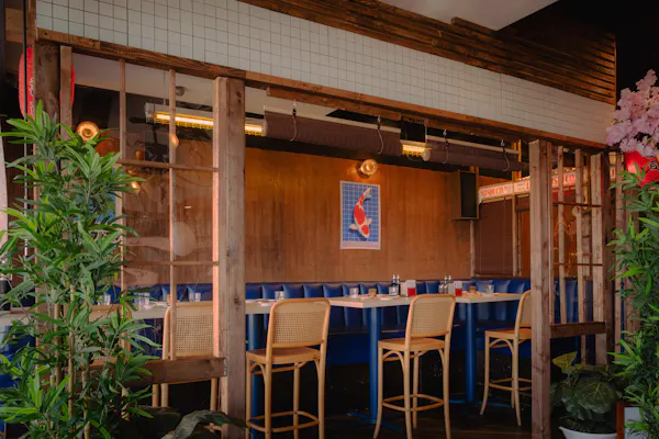 wood, lighting, furniture, ceiling, restaurant, light fixture