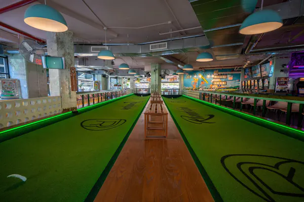 indoor games and sports, bowling equipment, ceiling, recreation room, game, bowling