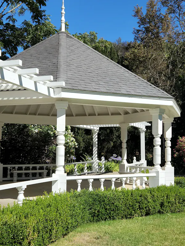 gazebo, column, garden, pavilion, shade, outdoor structure