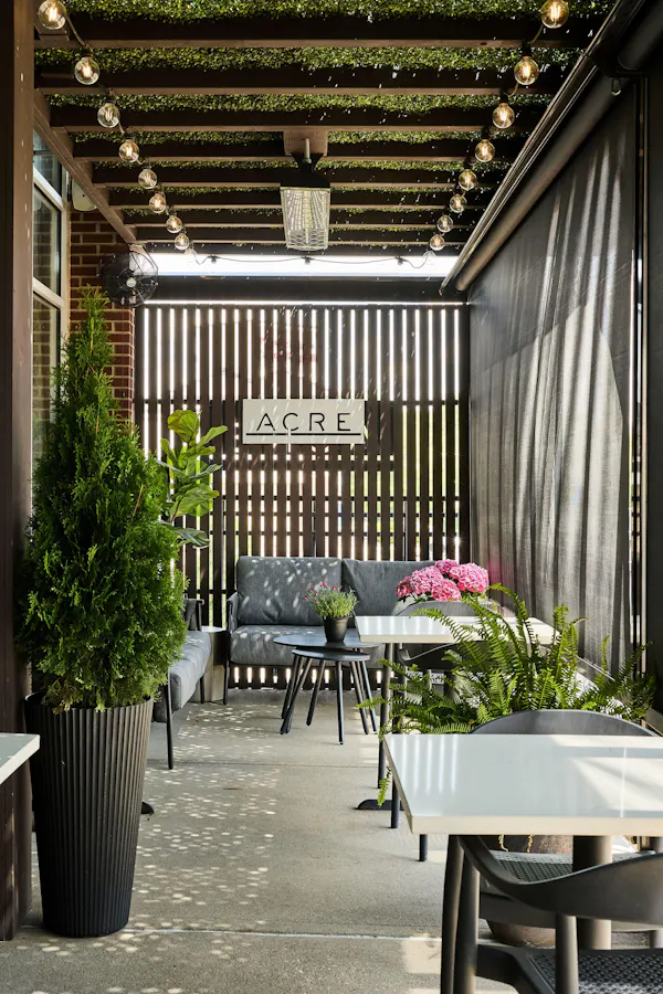 furniture, table, outdoor furniture, chair, outdoor table, restaurant