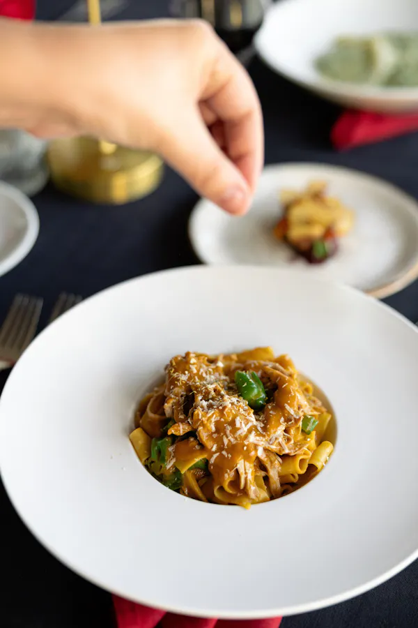 food, tableware, ingredient, pasta, pappardelle, cooking
