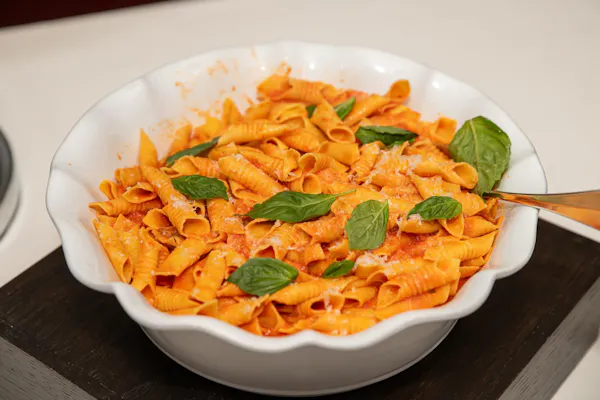 food, ingredient, pasta, tableware, penne, cooking