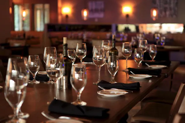 restaurant, wine glass, stemware, rehearsal dinner, drinkware, function hall