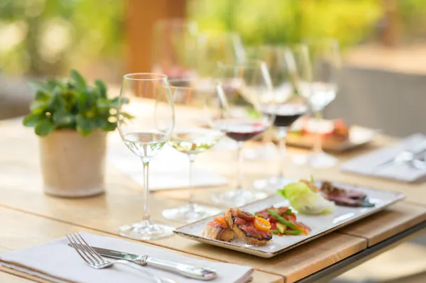 food, tableware, table, dishware, stemware, wine glass