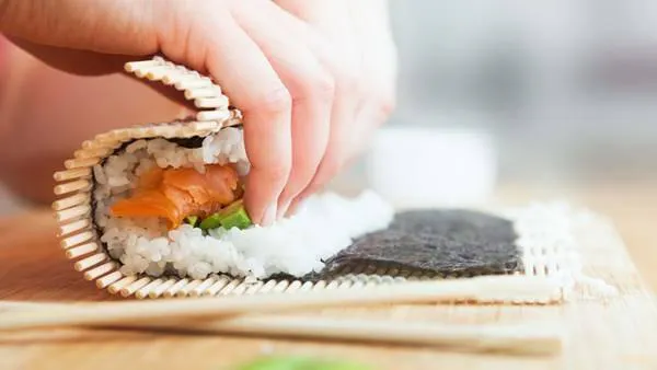 sushi, food, ingredient, gimbap, california roll, white rice