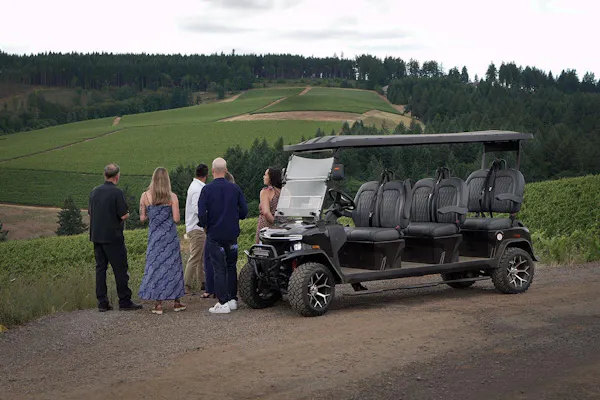 golf cart, tread, bumper, rolling