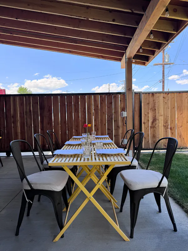 furniture, chair, table, outdoor furniture, outdoor table, restaurant
