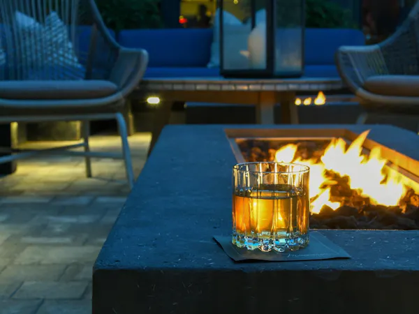 table, blue, drinkware, tableware, candle, wood