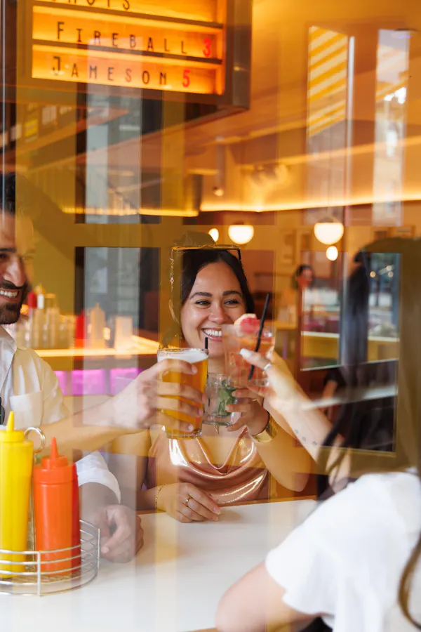 orange, customer, restaurant
