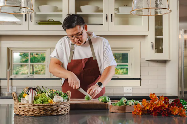 tableware, kitchen, food, countertop, chef, cook