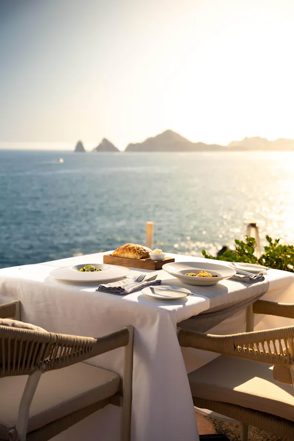 furniture, tableware, table, sea, outdoor furniture, restaurant