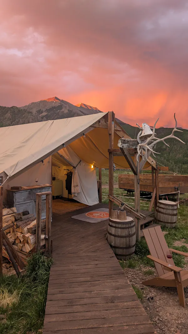tent, landscape, morning, mountain range, camping, shade