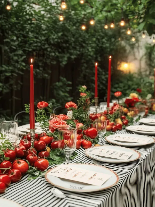 tableware, red, tablecloth, table, event, stemware