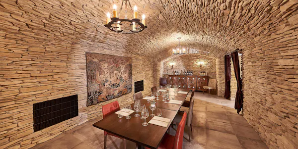 wall, furniture, lighting, ceiling, brick, stone wall