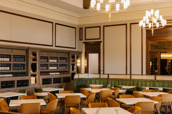 furniture, lighting, light fixture, ceiling, restaurant, glass