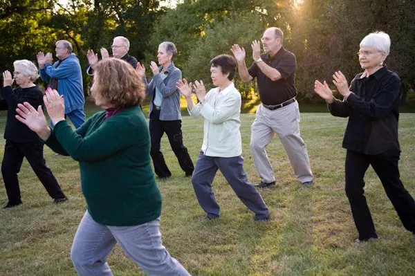 people in nature, happiness, fun, chinese martial arts, leisure, physical fitness