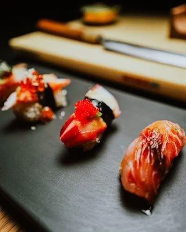 food, tableware, sushi, ingredient, dishware, recipe