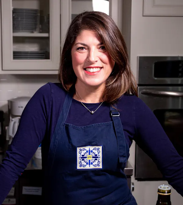 smile, facial expression, happiness, apron, layered hair, chef