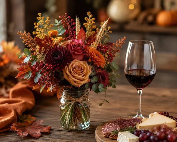 tableware, stemware, drinkware, table, cut flowers, flower bouquet
