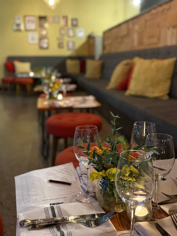 furniture, table, restaurant, flooring, chair, room