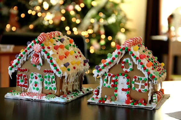 gingerbread house, christmas decoration, christmas day, dessert, food, baking