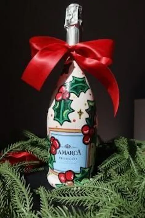 christmas decoration, christmas ornament, bottle, gift, holiday ornament, ornament