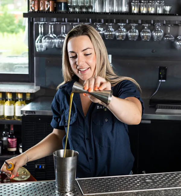tableware, bartender, alcoholic drink, barware, smile, drinkware