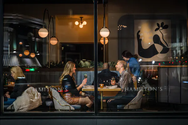 lighting, furniture, table, restaurant, light fixture, chair