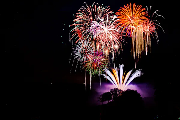 fireworks, red, event, night, darkness, midnight