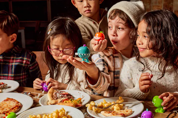 food, tableware, child, table, eating, furniture