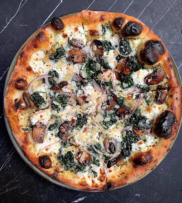 food, pizza, tableware, ingredient, plate, fast food