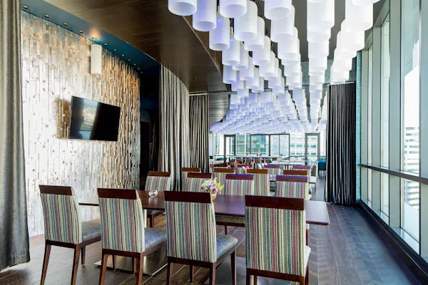 furniture, chair, ceiling, flooring, table, lighting