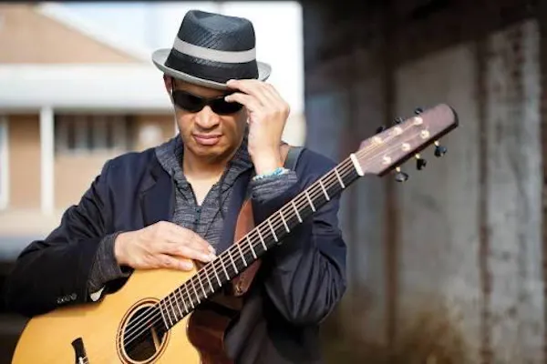 musical instrument, string instrument, plucked string instrument, chordophone, hat, guitarist