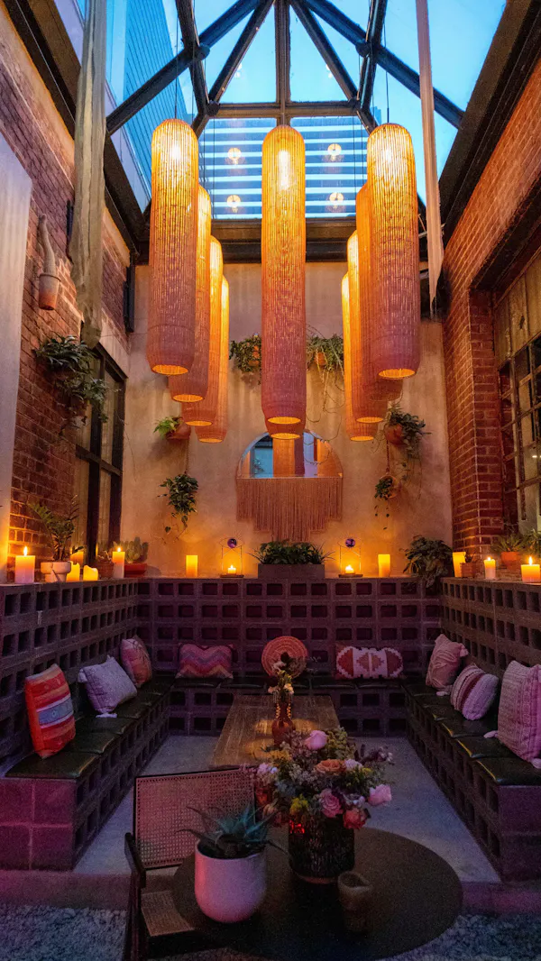 property, light, decoration, building, orange, chair