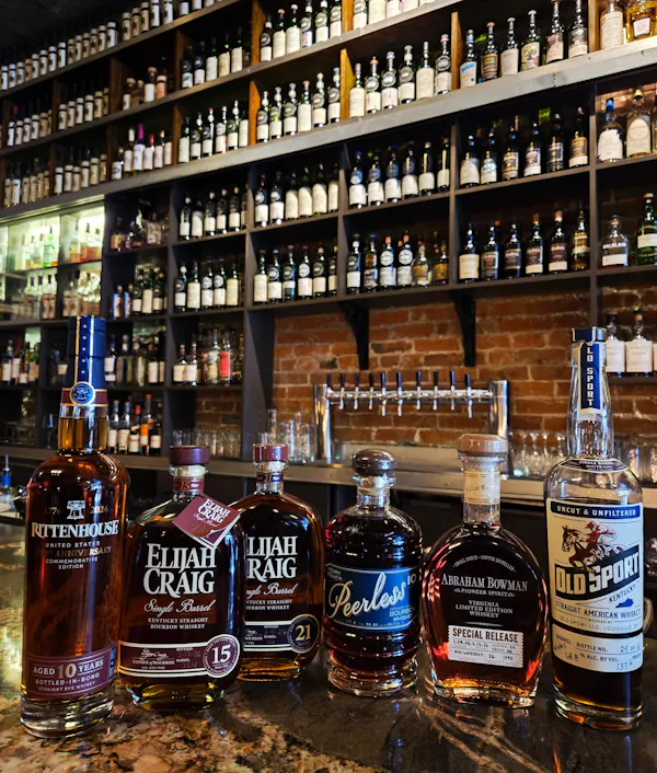 bottle, alcoholic drink, liquor, shelf, shelving, bar