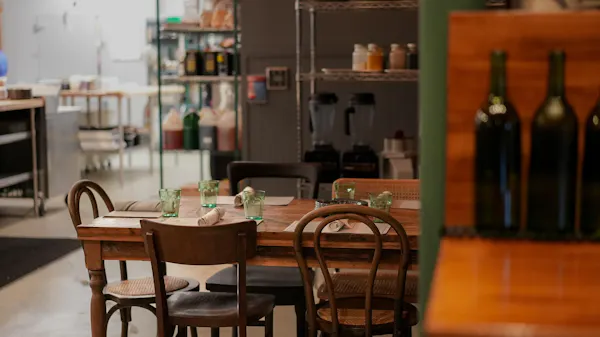 table, bottle, chair, wood, barware, drinkware