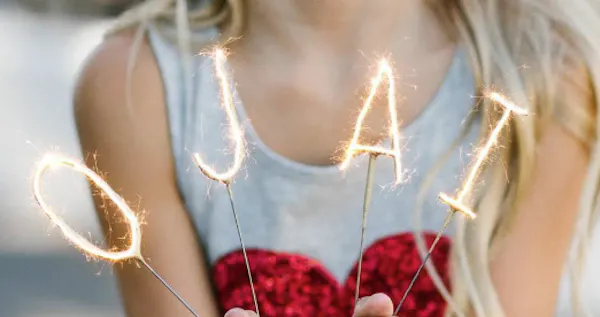 heart, sparkler, happiness, blond