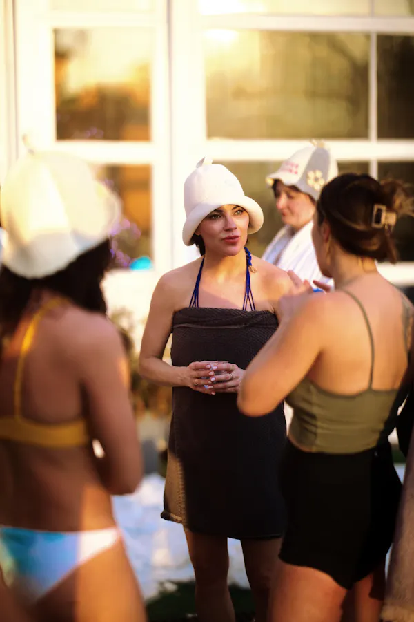 hat, headgear, cap, bra, swimsuit top, undergarment