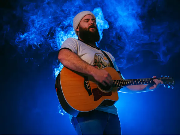 musical instrument, facial hair, chordophone, beard, guitar, guitarist