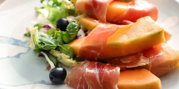 food, ingredient, prosciutto, bayonne ham, fruit, meat