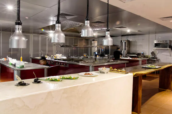 countertop, room, kitchen, building, furniture, restaurant