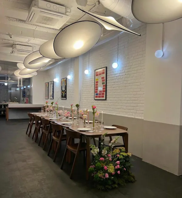 light fixture, ceiling, lighting, restaurant, light bulb, chair