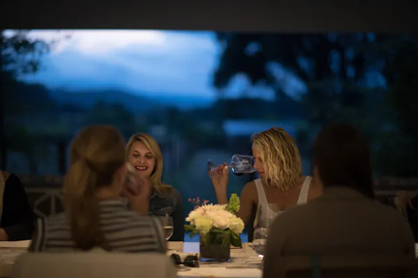 hair, head, tableware, drinkware, table, friendship