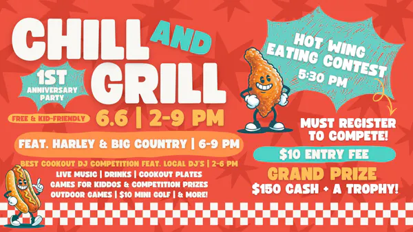 orange, advertising, poster, logo, meat, fried food